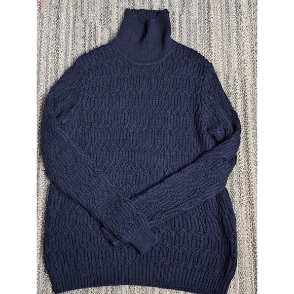 Nordstrom Men's Shop Thick Chunky Knit Turtleneck Sweater Men's XL Wool Blend - Picture 1 of 13